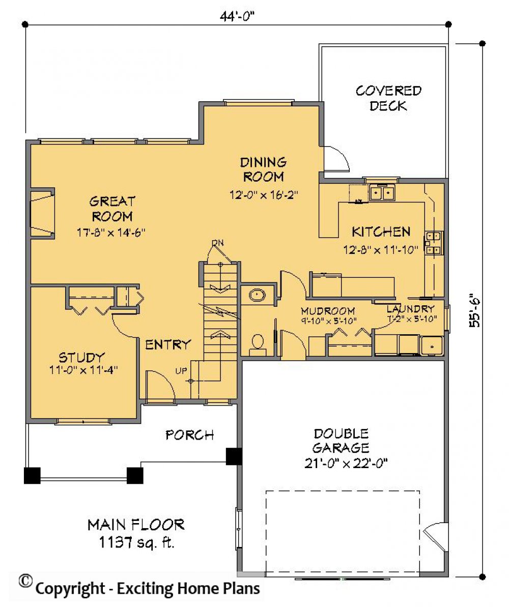 House Plan E1483-10 Main Floor Plan