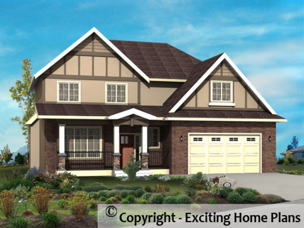 House Plan E1183-10 Exterior 3D View