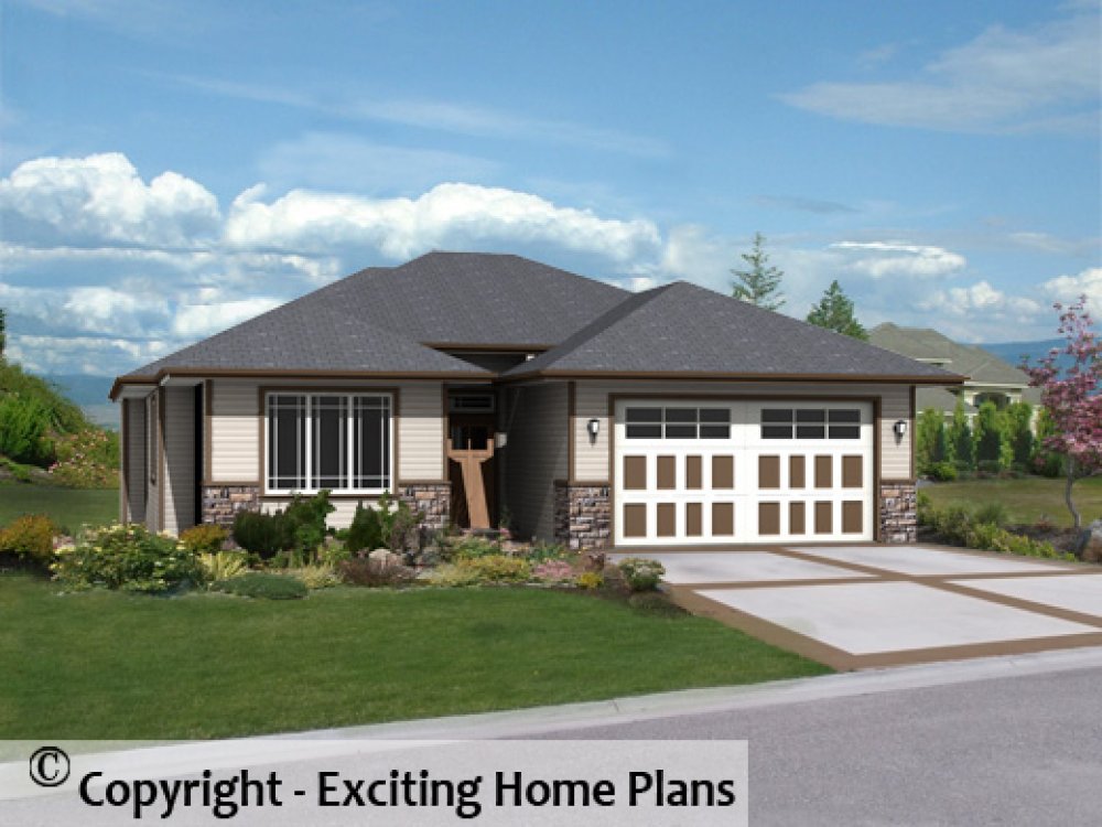 House Plan E1316-10 Exterior 3D View