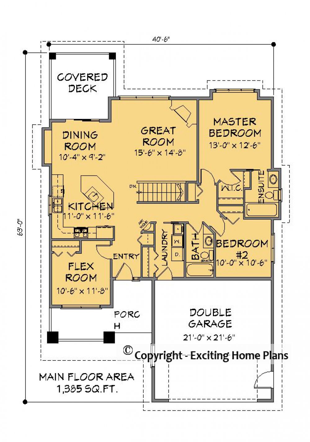 House Plan E1594-10 Main Floor Plan