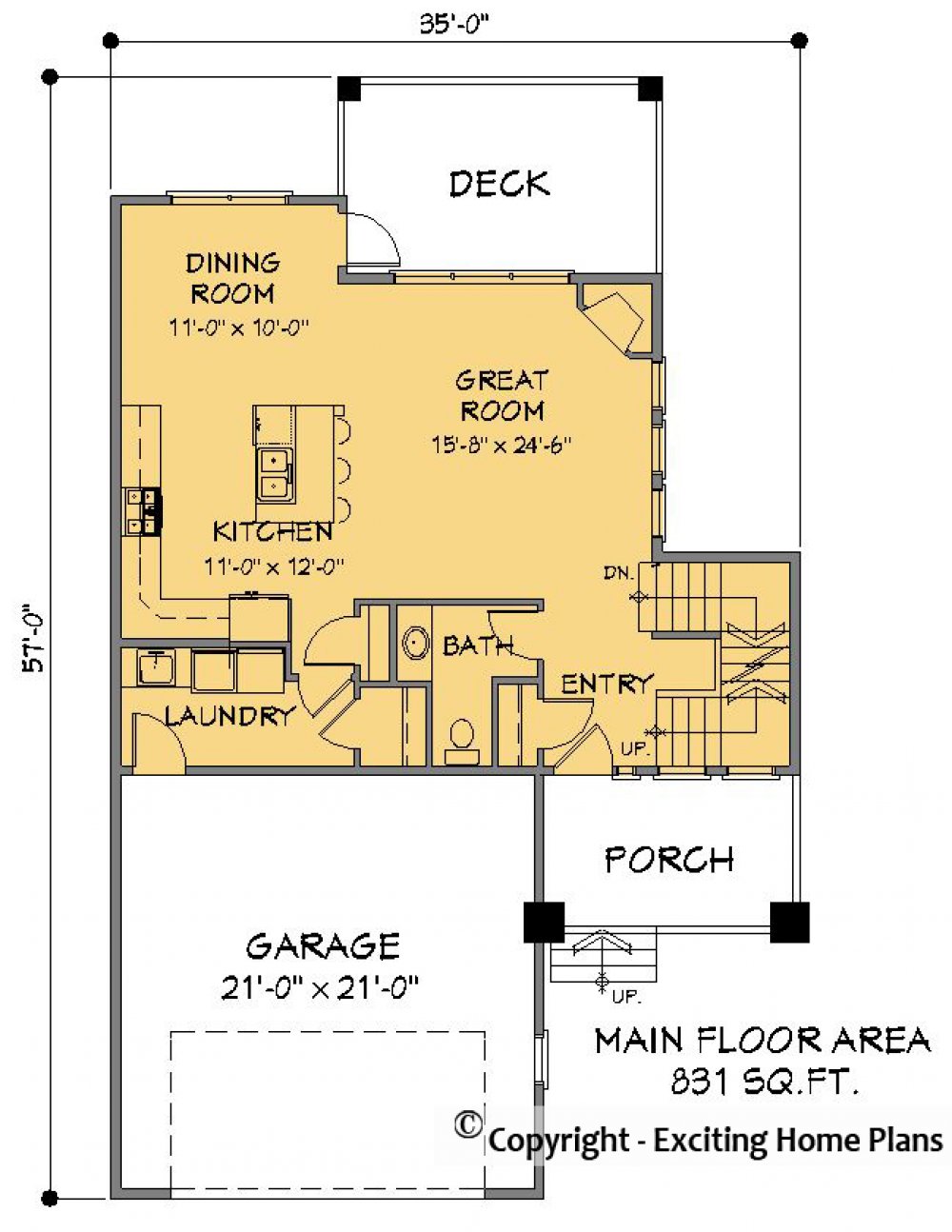 House Plan E1495-10 Main Floor Plan