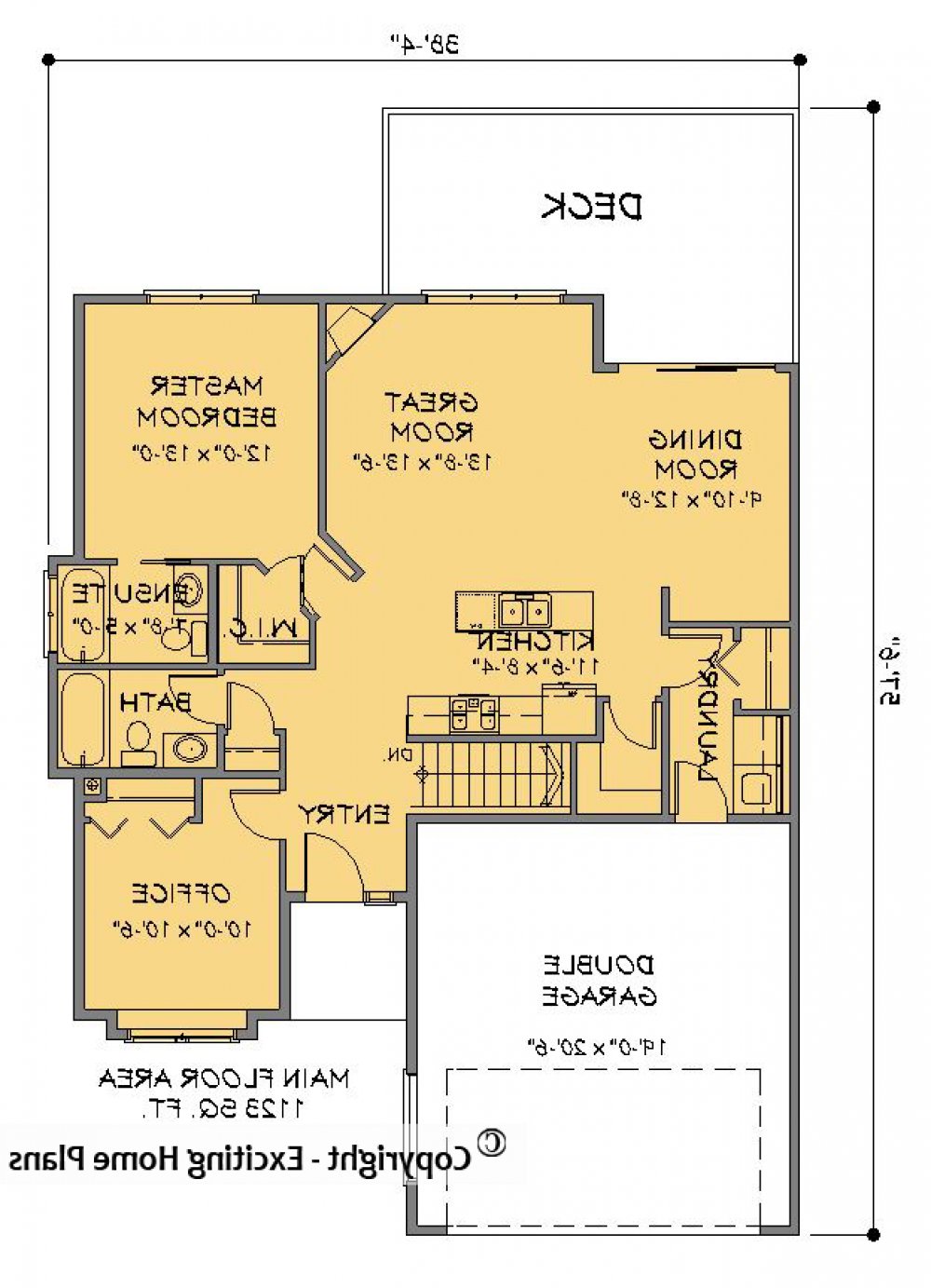 House Plan E1215-10  Main Floor Plan REVERSE