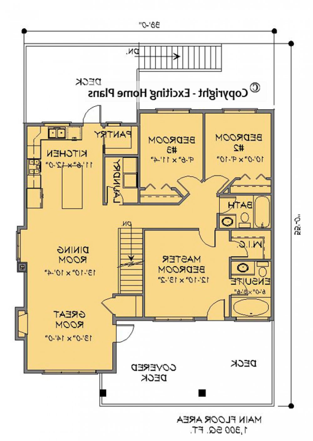 House Plan E1110-11  Main Floor Plan REVERSE
