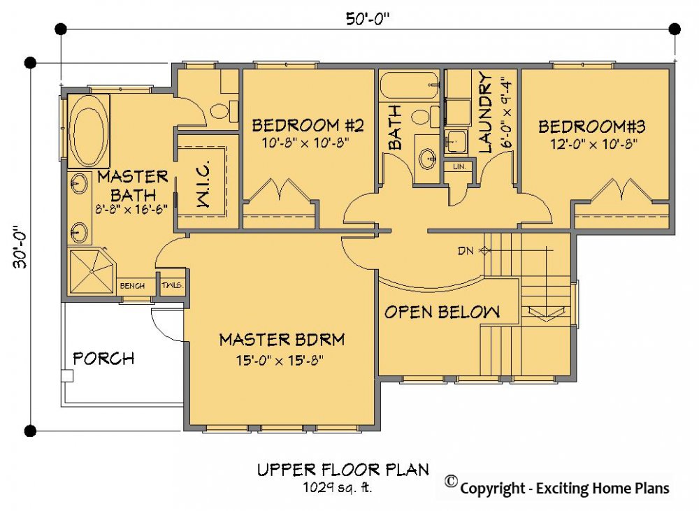 House Plan E1478-10 Upper Floor Plan