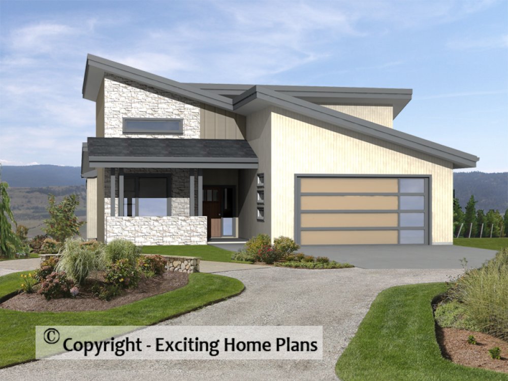 House Plan E1602-10 Front 3D View
