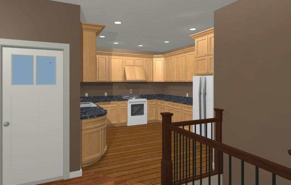 House Plan E1515-10 Interior Kitchen 3D Area