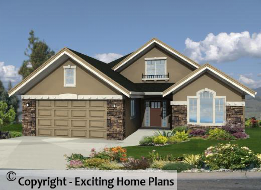 House Plan E1019-10 Exterior 3D View