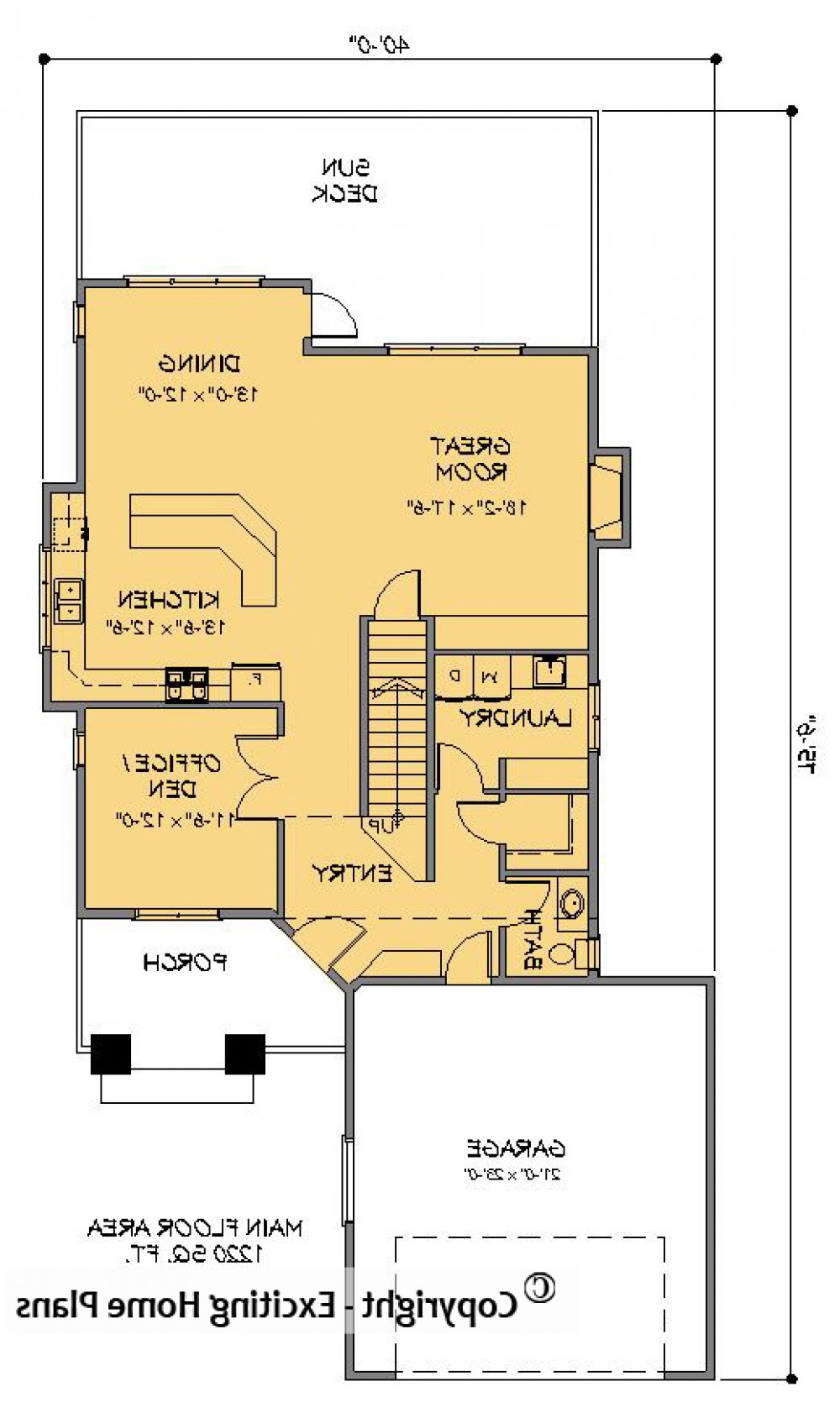 House Plan E1446-10 Main Floor Plan REVERSE