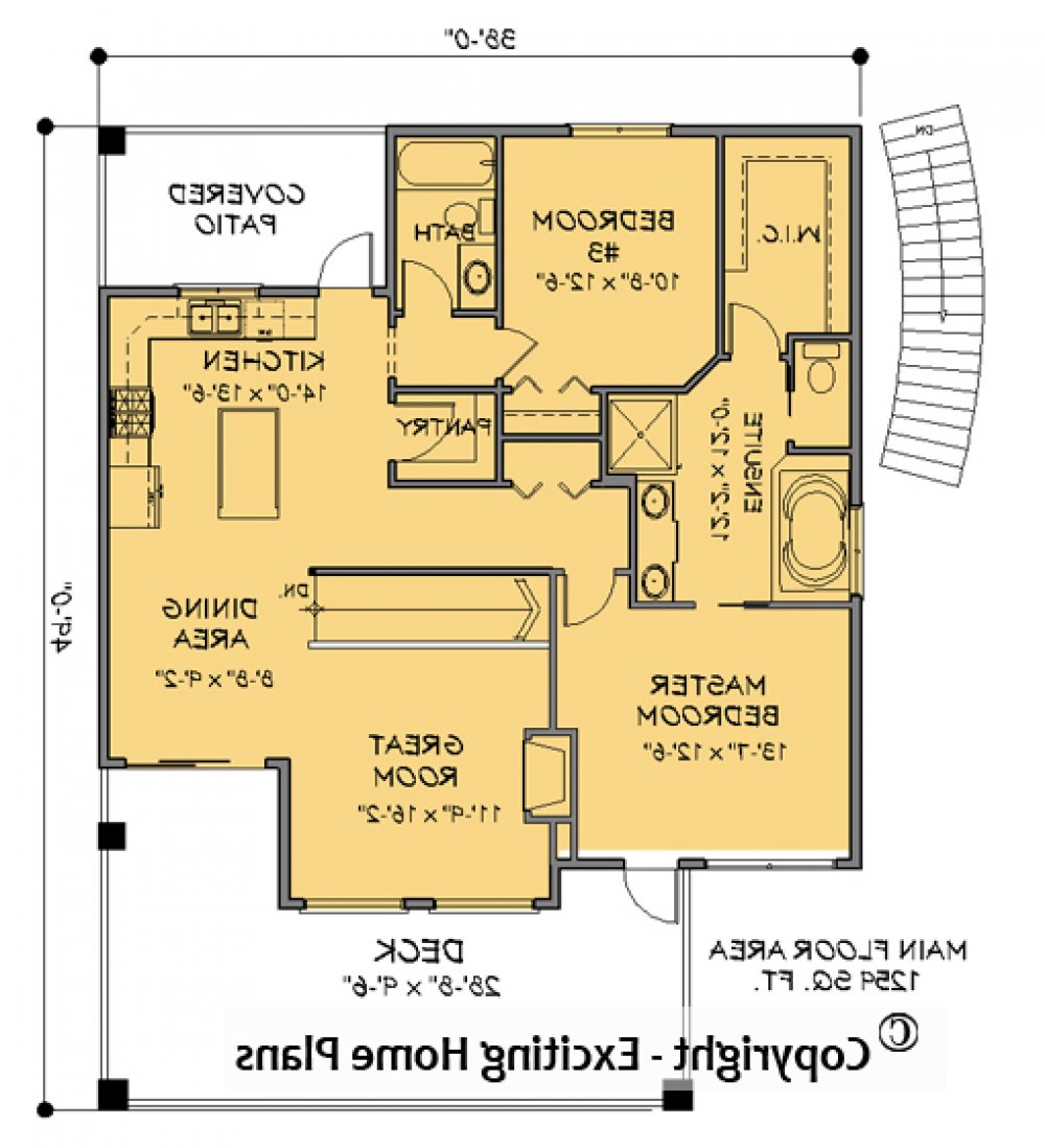 House Plan E1236-10 Main Floor Plan REVERSE