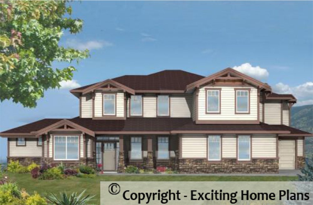 House Plan E1073-10 Exterior 3D View
