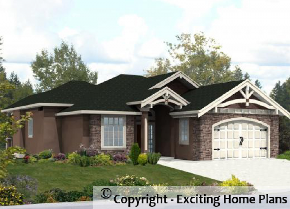 House Plan E1015-10 Exterior 3D View