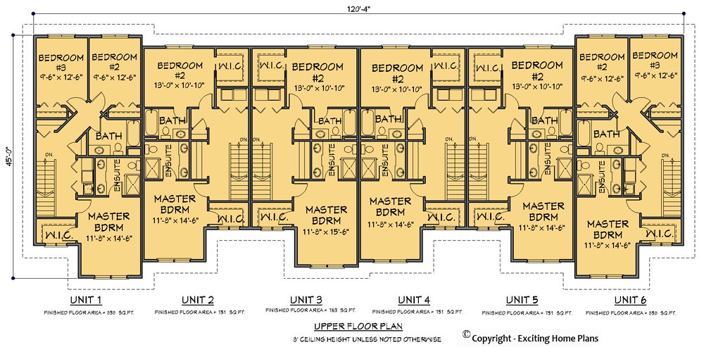 House Plan E1528-10 Upper Floor Plan