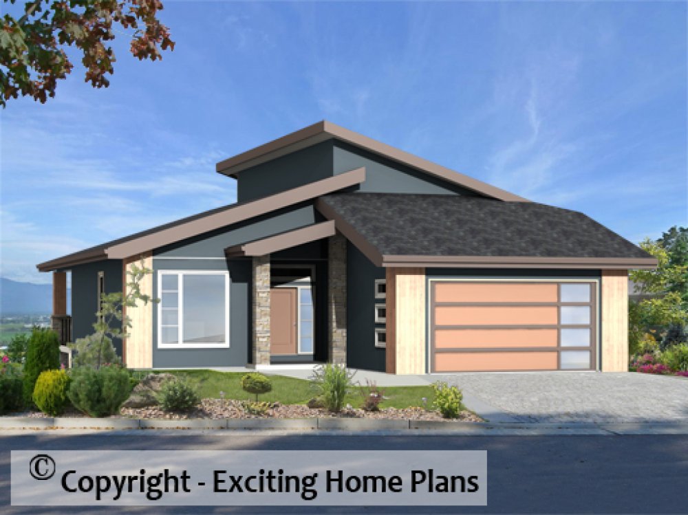 House Plan E1711-10 Front 3D View