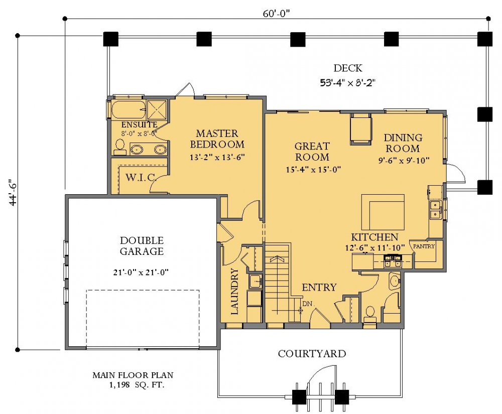 House Plan E1688-10  Main Floor Plan