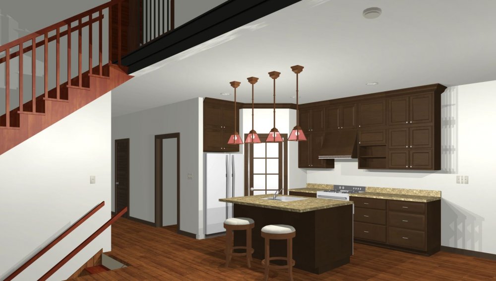 House Plan E1461-10 Interior Kitchen 3D Area
