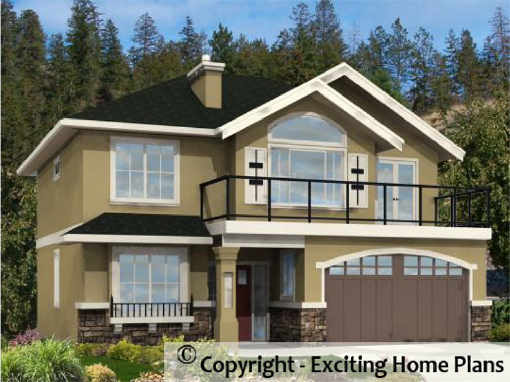 House Plan E1043-10 Exterior 3D View