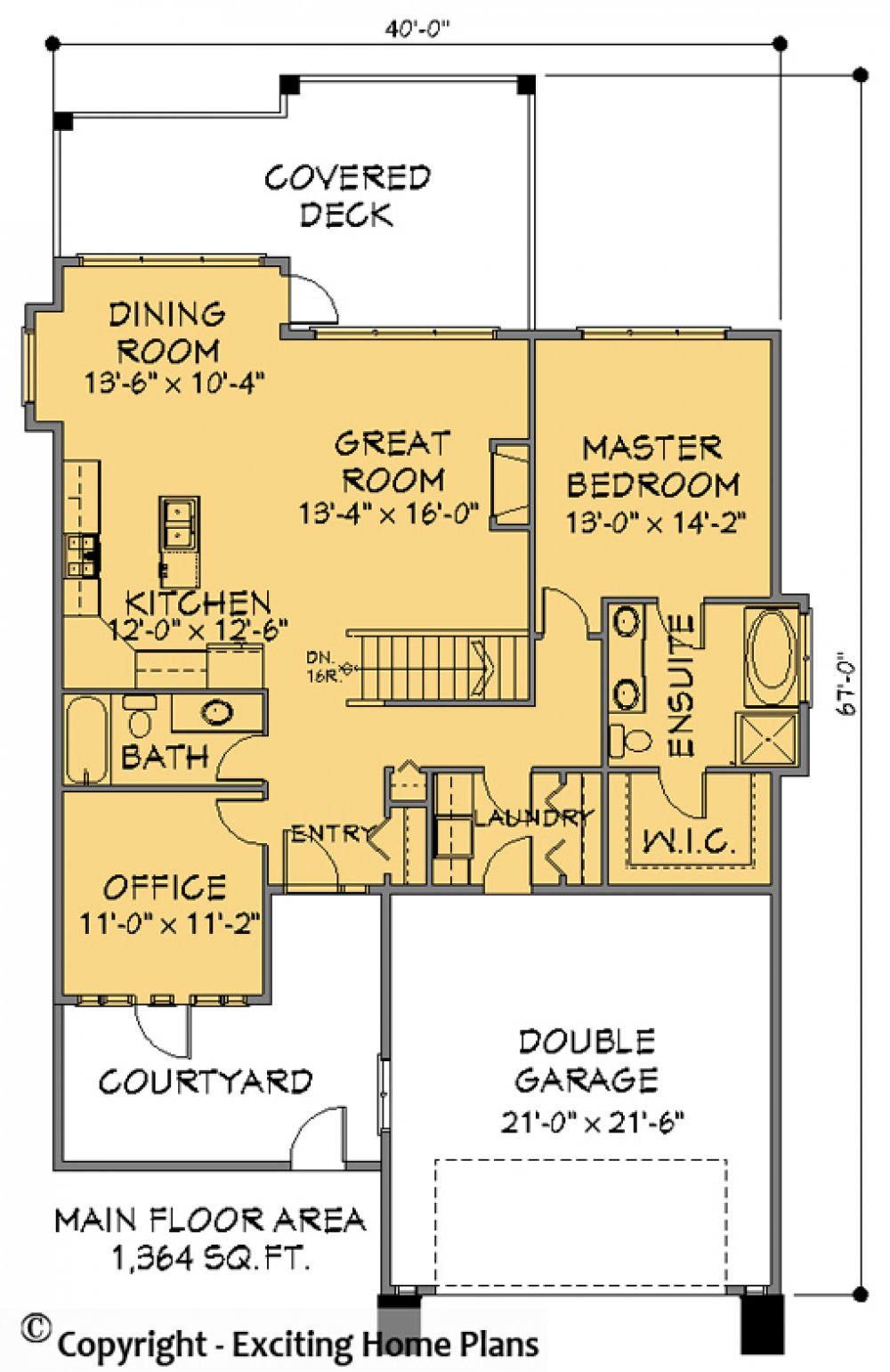 House Plan E1129-10 Main Floor Plan