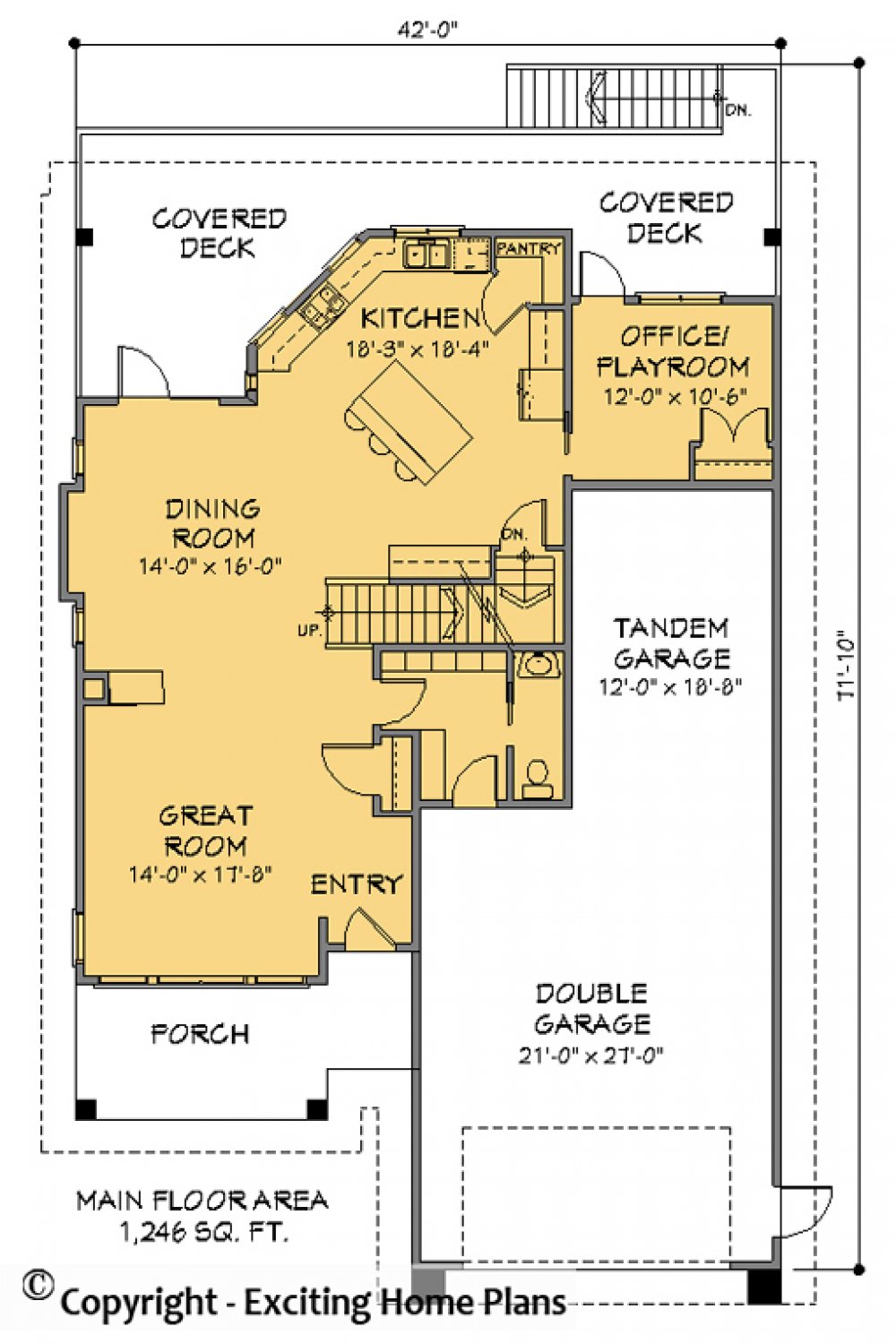 House Plan E1151-10 Main Floor Plan