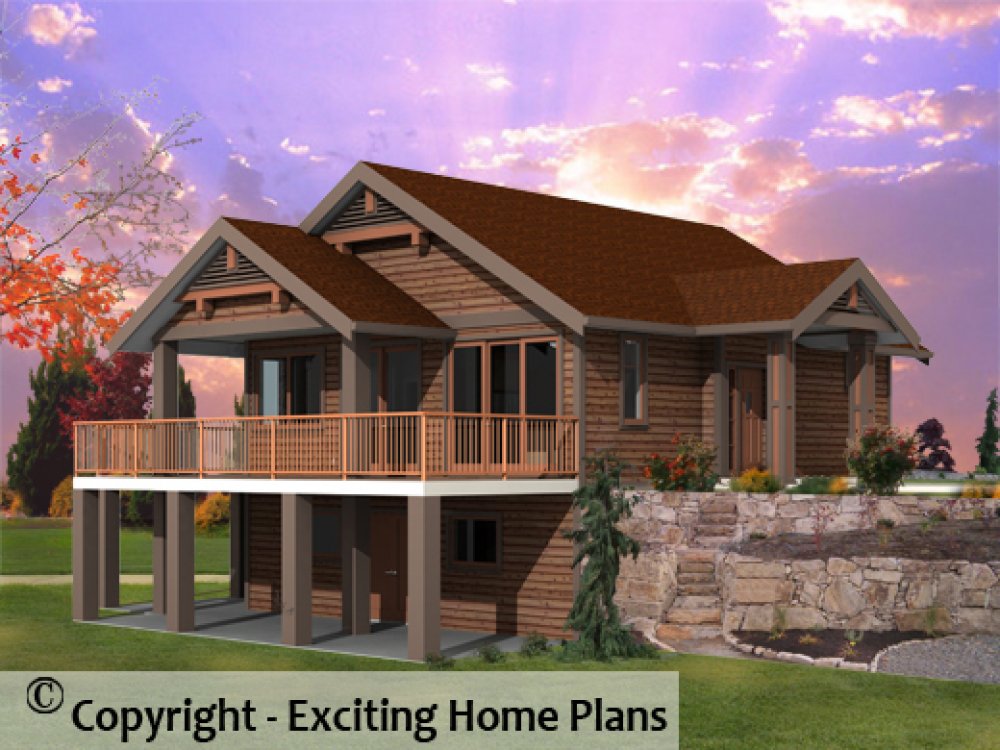House Plan E1356-10 Exterior 3D View