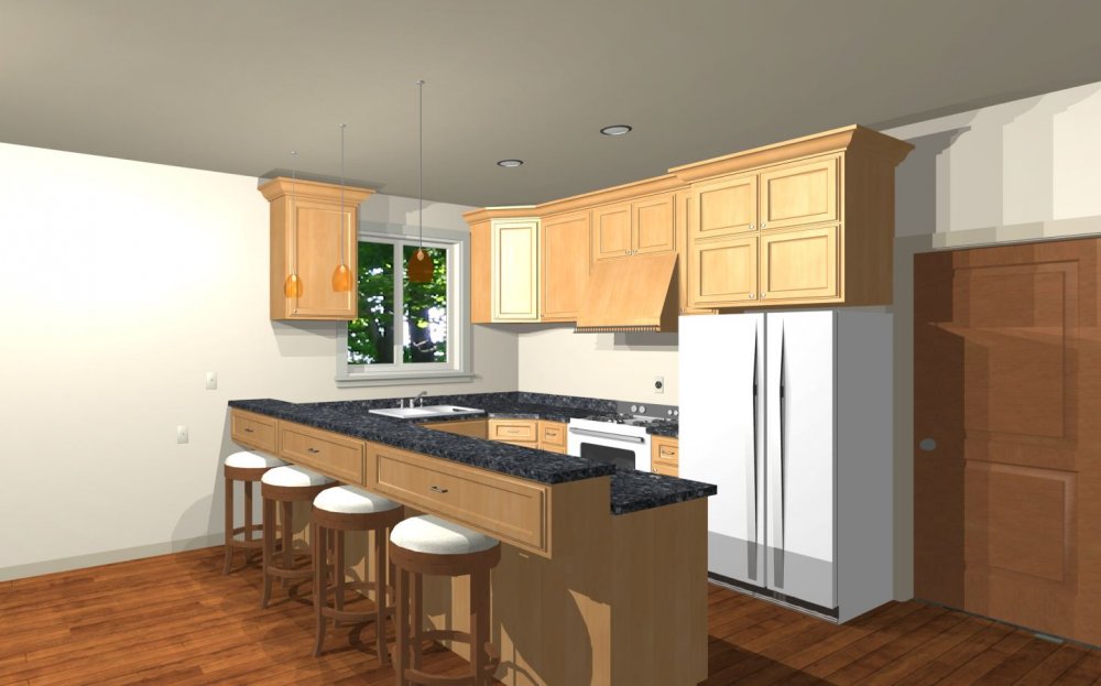 House Plan E1456-10 Interior Kitchen 3D Area