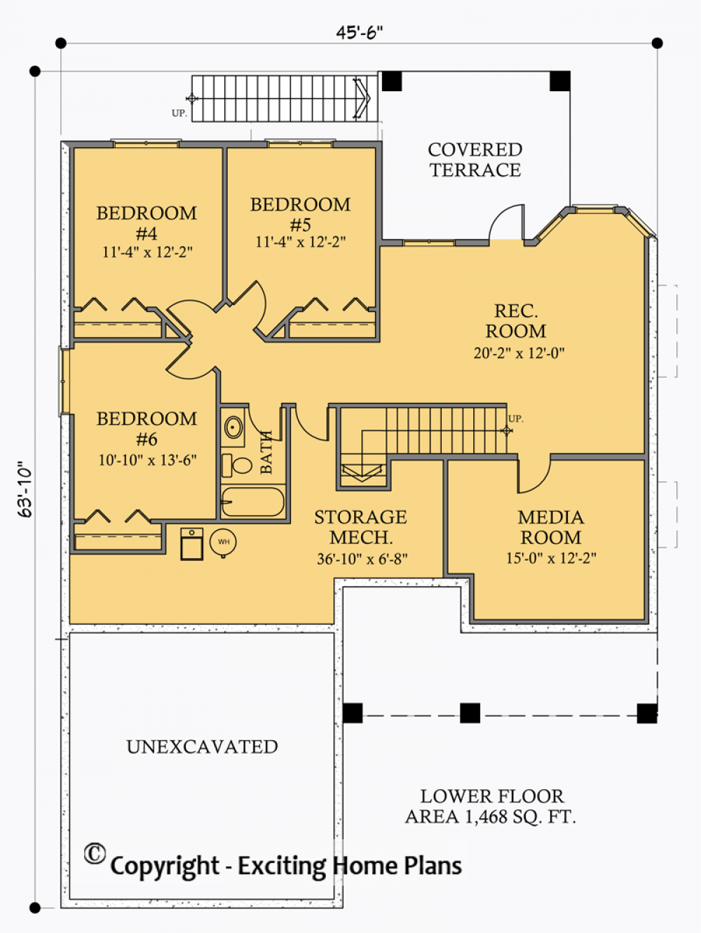 House Plan E1053-10 Lower Floor Plan