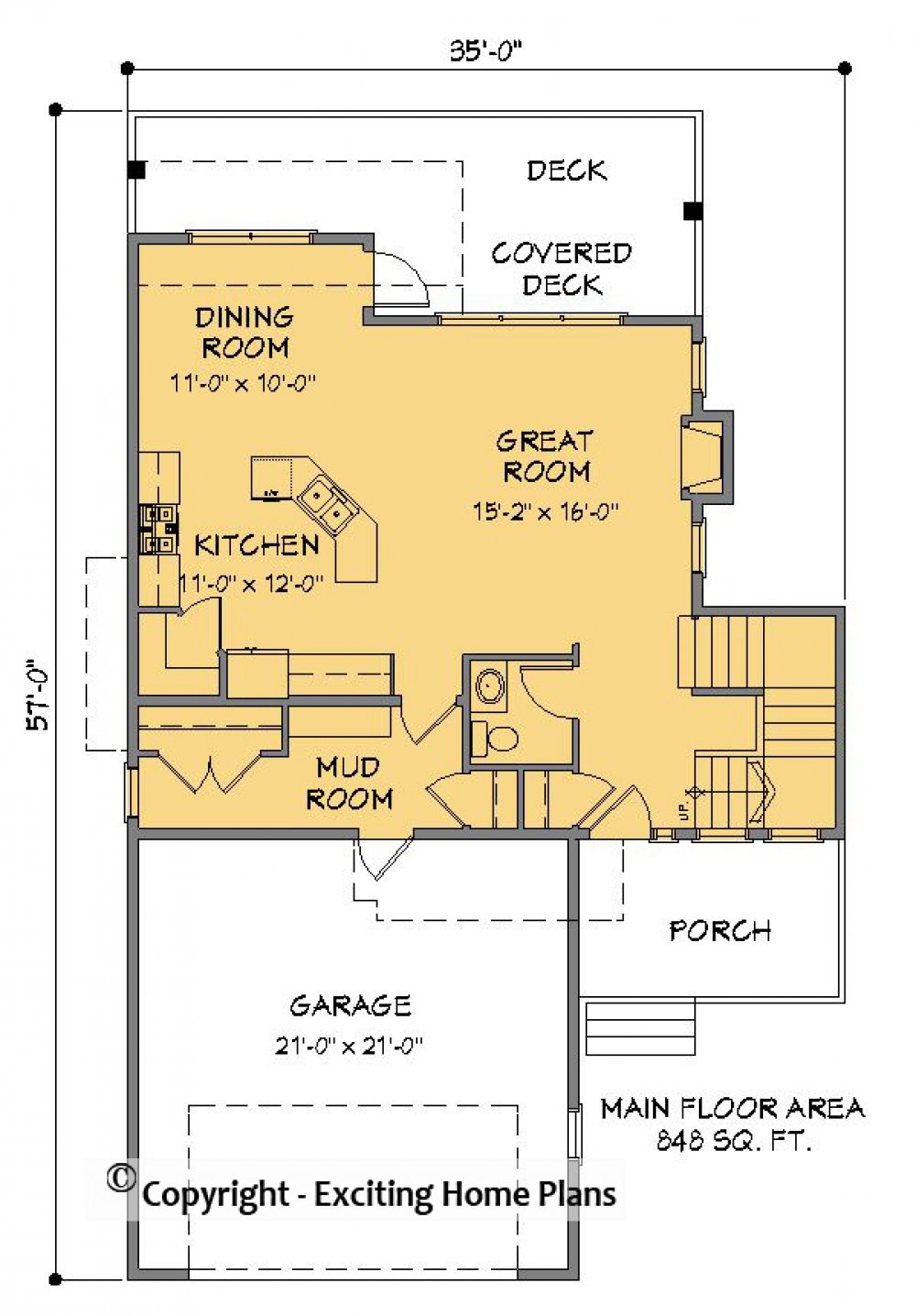 House Plan E1496-10 Main Floor Plan
