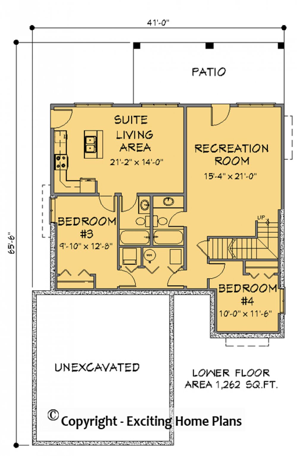 House Plan E1168-10 Lower Floor Plan
