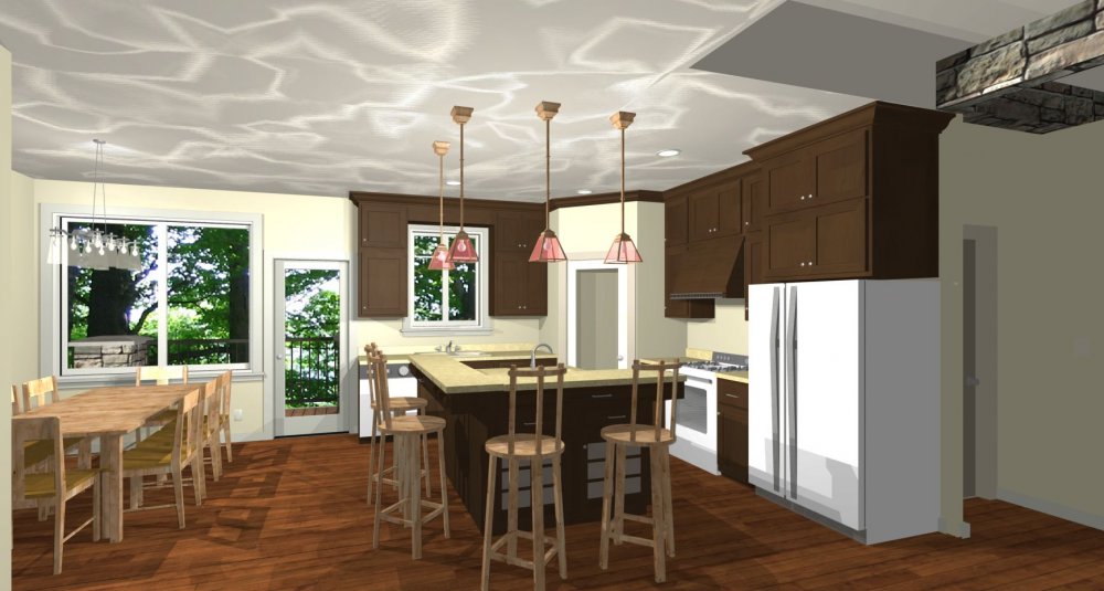 House Plan E1431-10 Interior Kitchen 3D Area