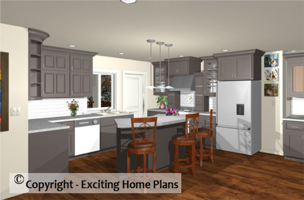 House Plan E1024-10 Interior Kitchen 3D Area