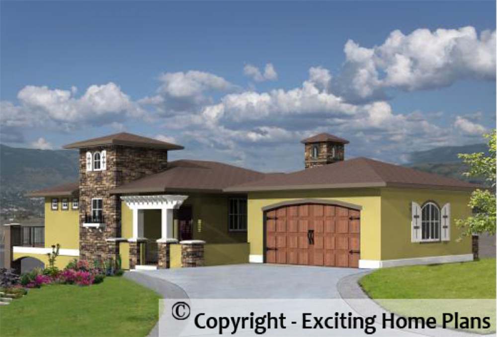 House Plan E1022-10 Exterior 3D View