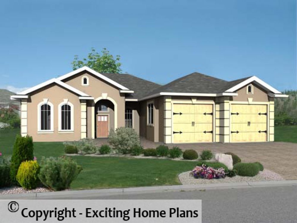 House Plan E1090-10 Exterior 3D View