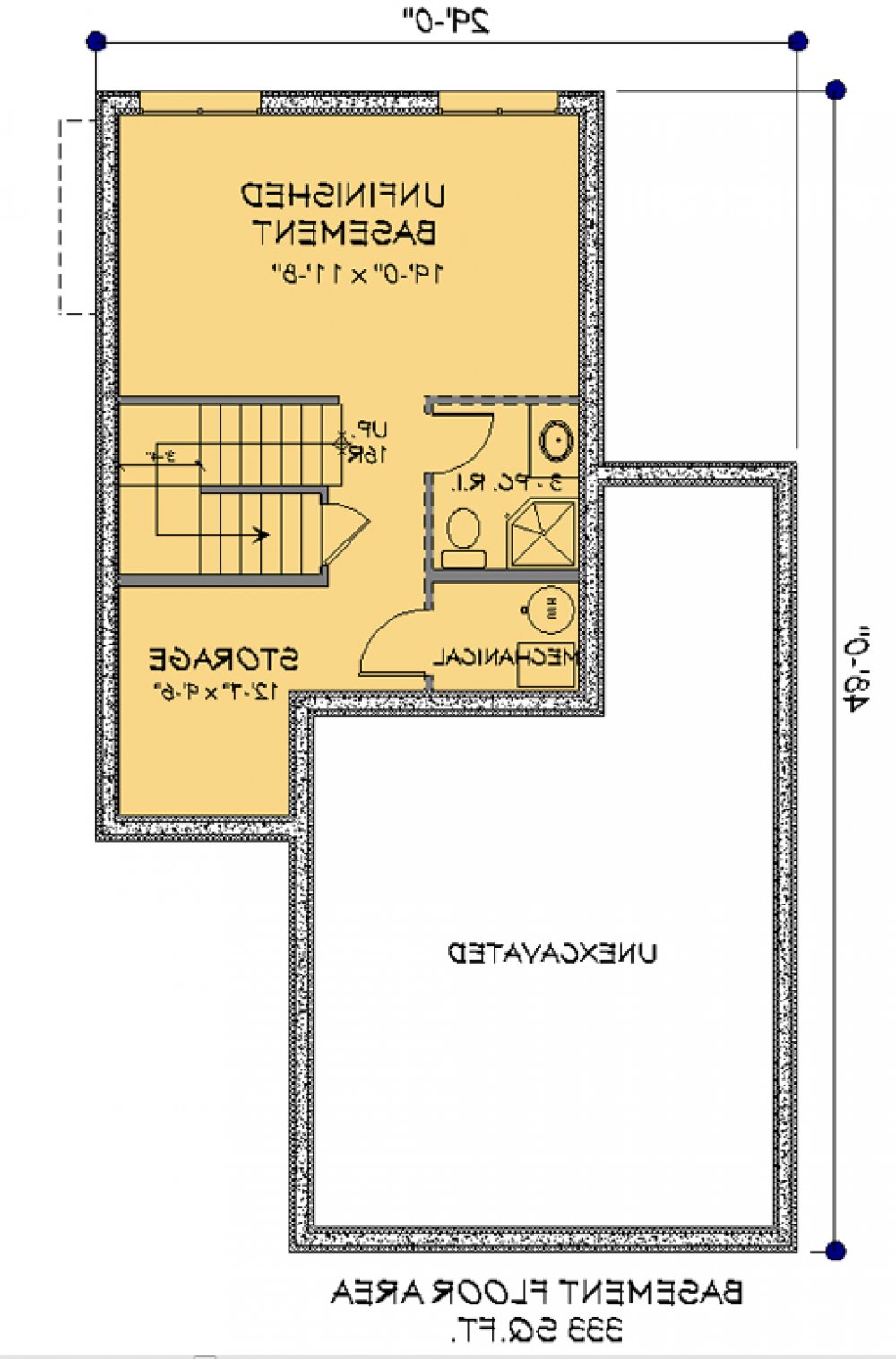 House Plan E1737-10 Lower Floor Plan REVERSE