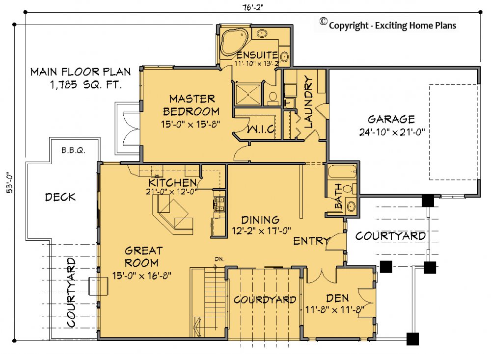 House Plan E1414-10 Main Floor Plan
