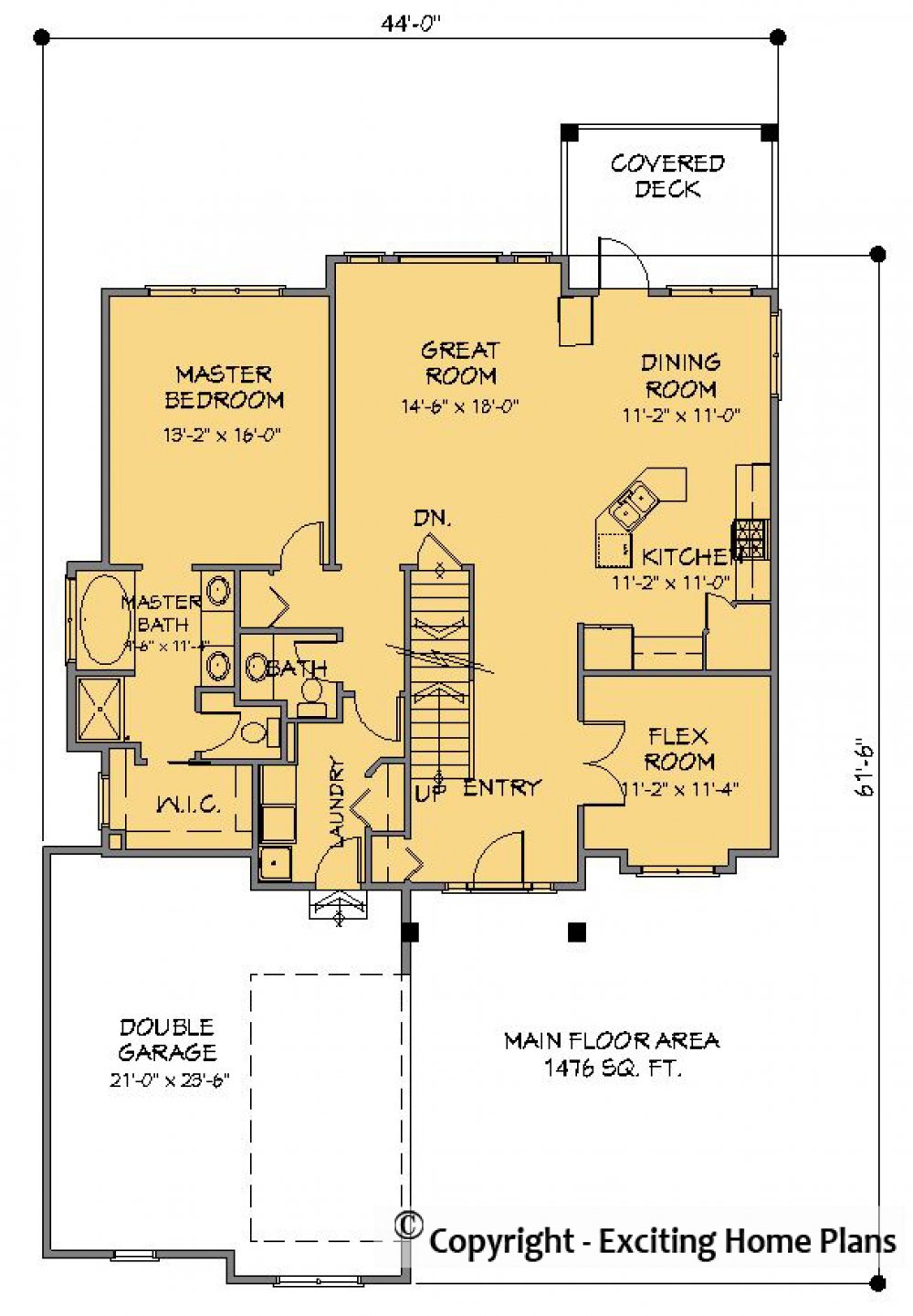 House Plan E1196-10  Main Floor Plan