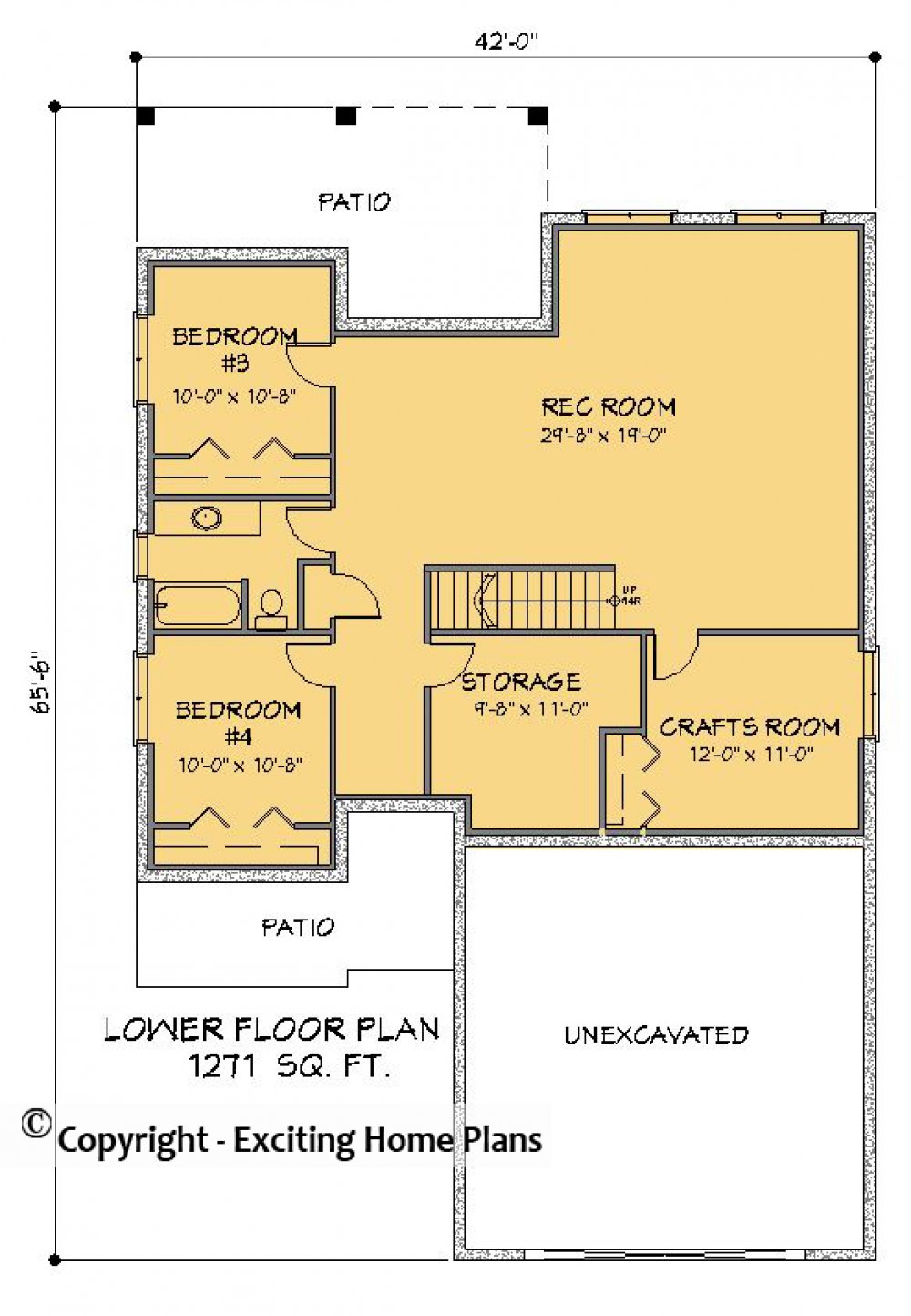 House Plan E1518-10  Lower Floor Plan