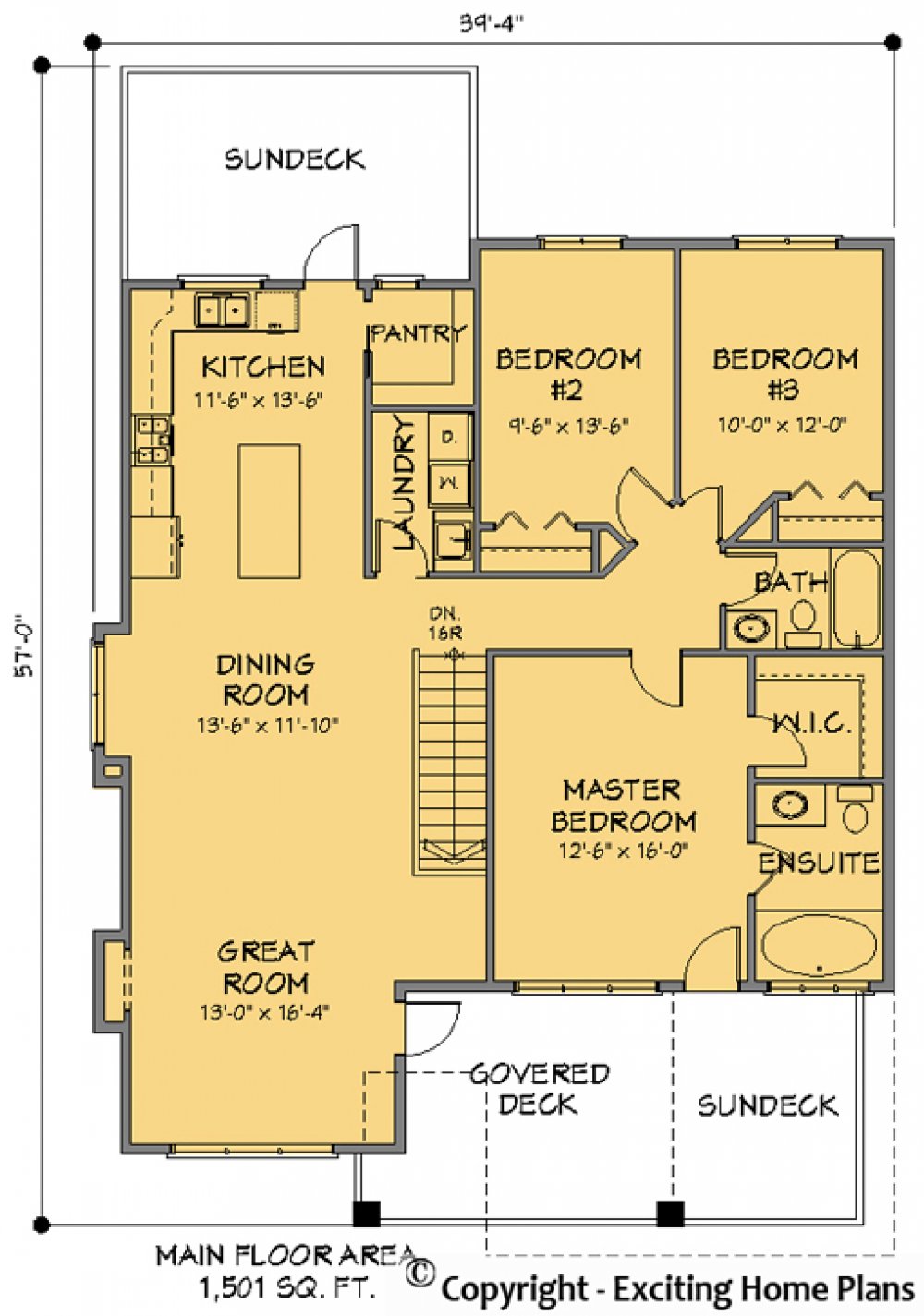 House Plan E1091-10 Main Floor Plan