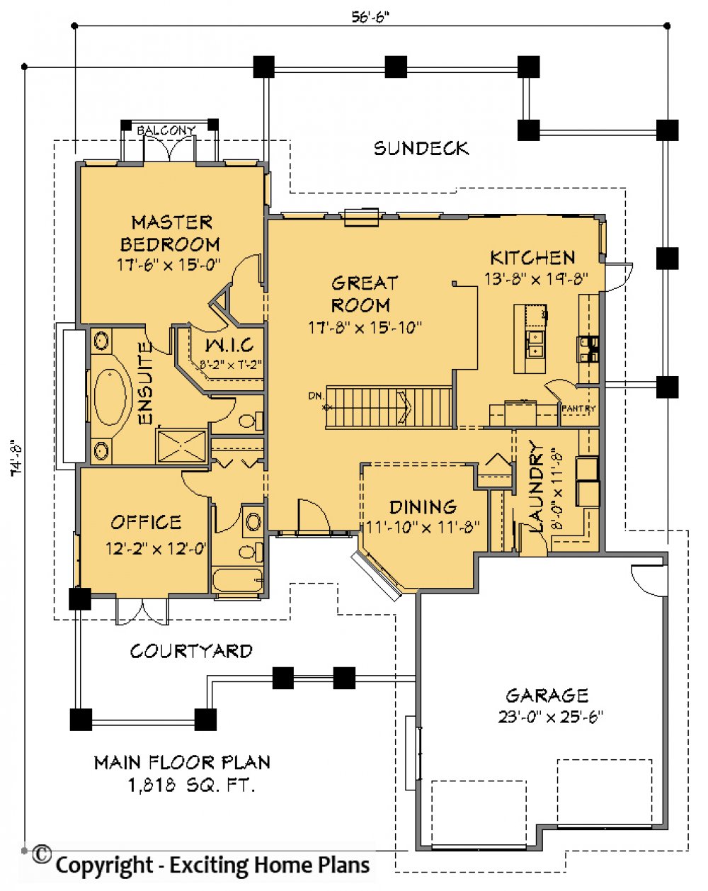 House Plan E1413-10 Main Floor Plan