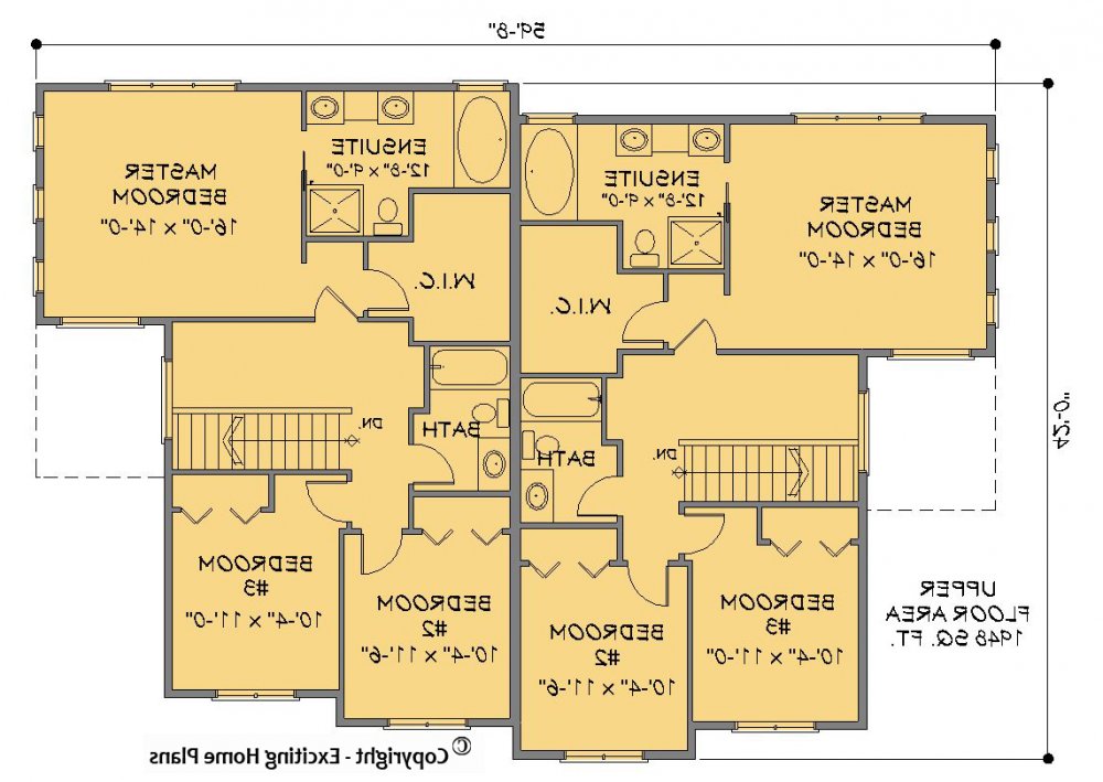 House Plan E1370-10 Lower Floor Plan REVERSE