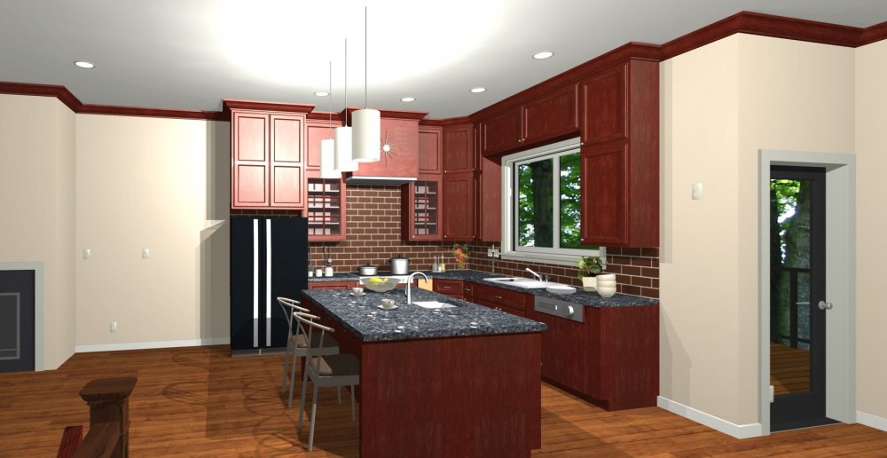 House Plan E1628-10 Interior Kitchen 3Dr Area