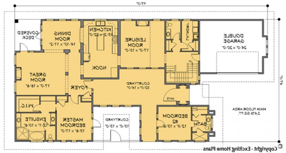 House Plan E1081-10 Main Floor Plan REVERSE