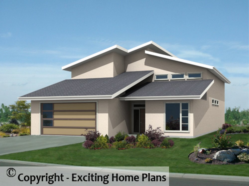 House Plan E1713-10M Front 3D View