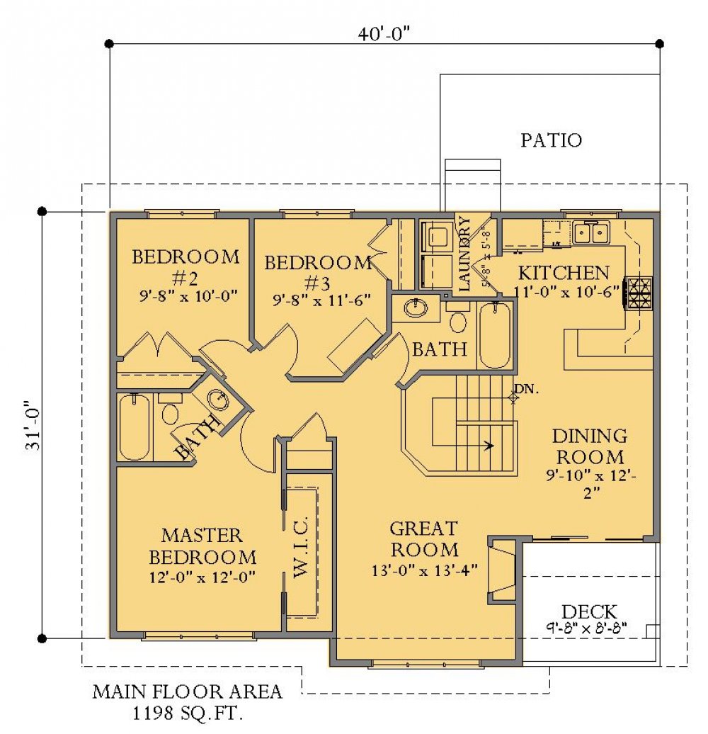 House Plan E1673-10 Main Floor Plan