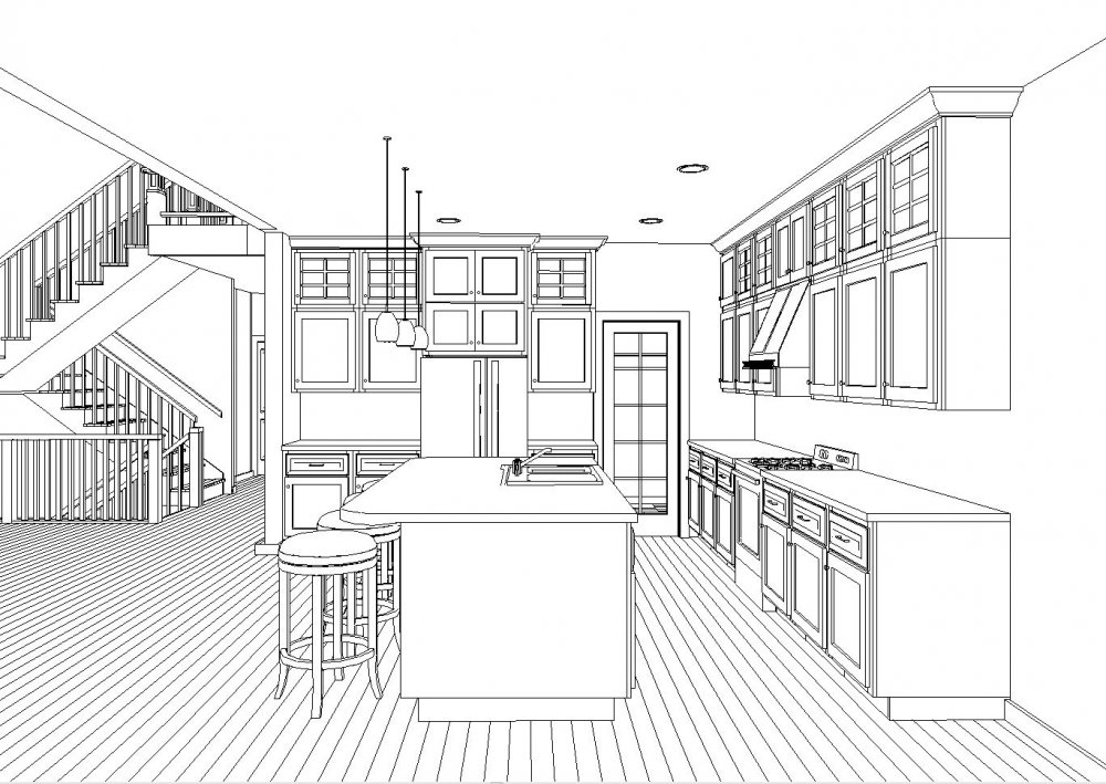 House Plan E1329-10 Interior Kitchen Area