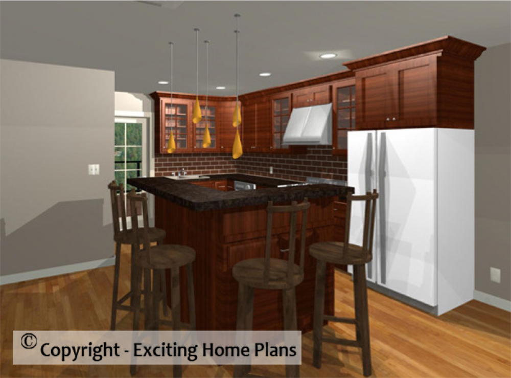 House Plan E1041-10 Interior Kitchen 3D Area