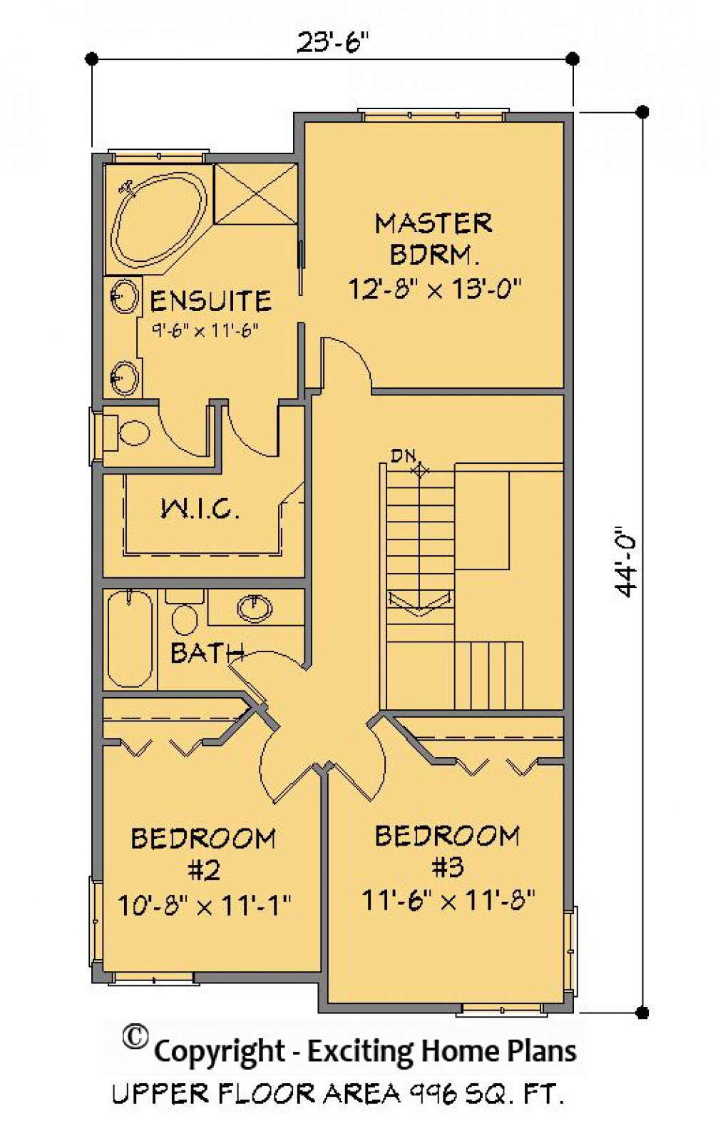 House Plan E1221-10 Upper Floor Plan