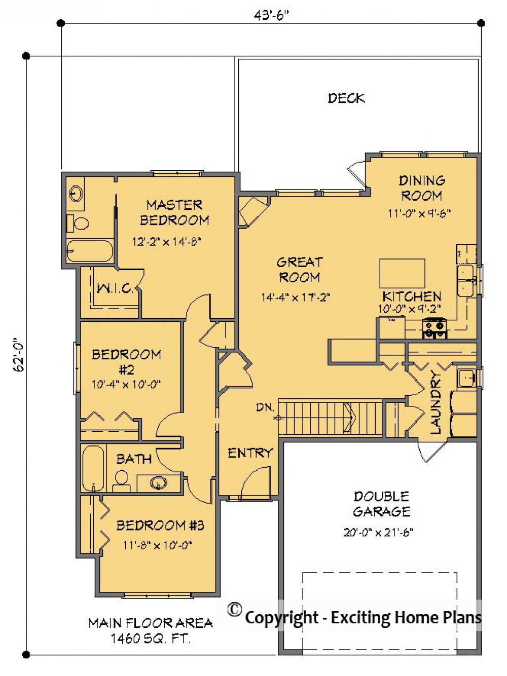 House Plan E1316-10 Main Floor Plan