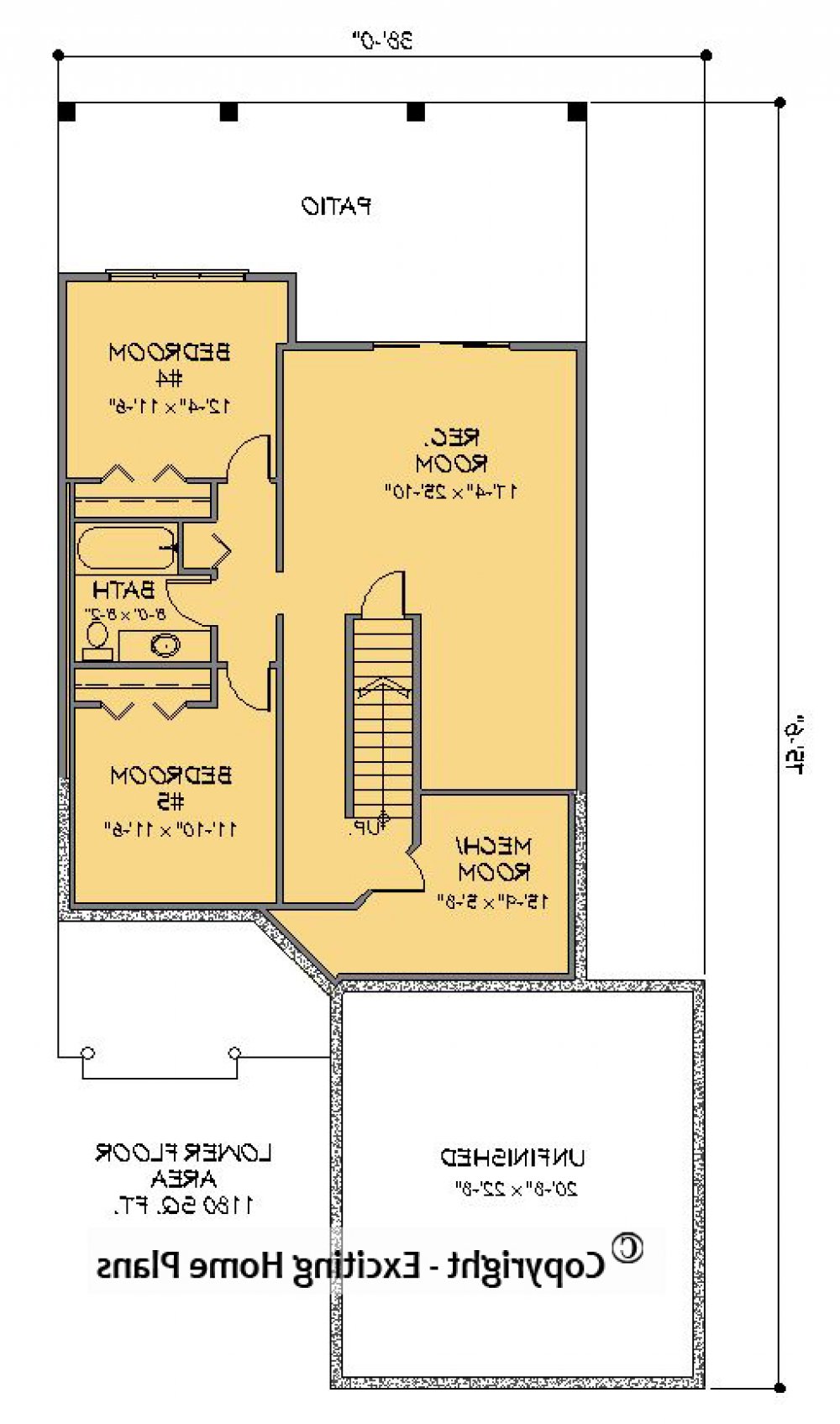 House Plan E1446-10 Lower Floor Plan REVERSE