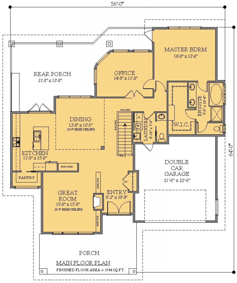 House Plan E1733-10 Winona - Main Floor Plan