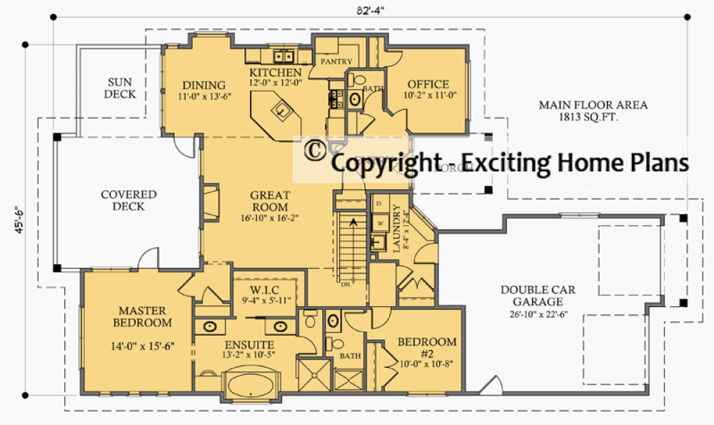House Plan E1018-10 Main Floor Plan