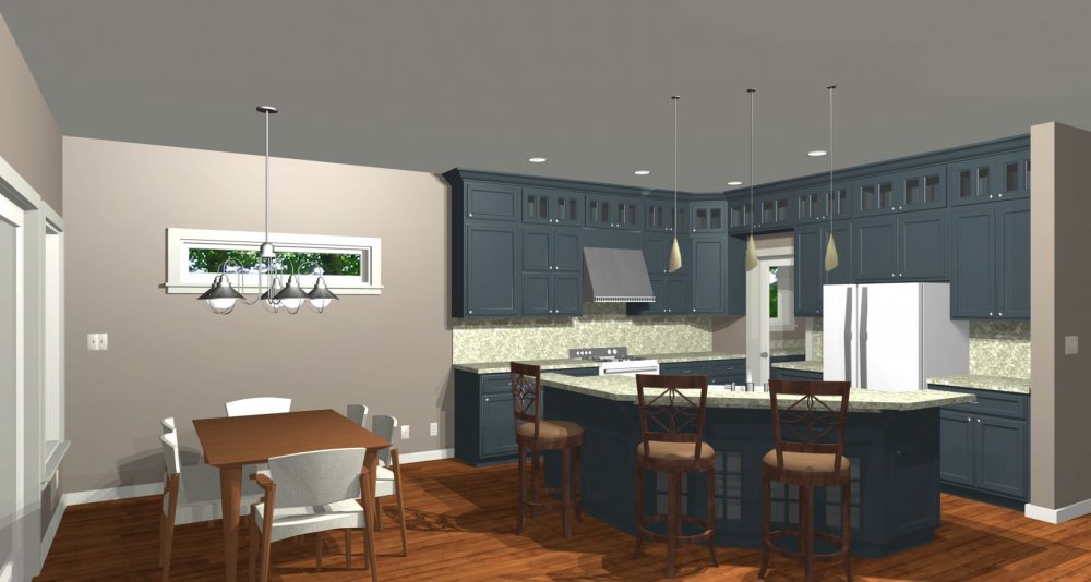 House Plan E1201-10 Interior Kitchen 3D Area